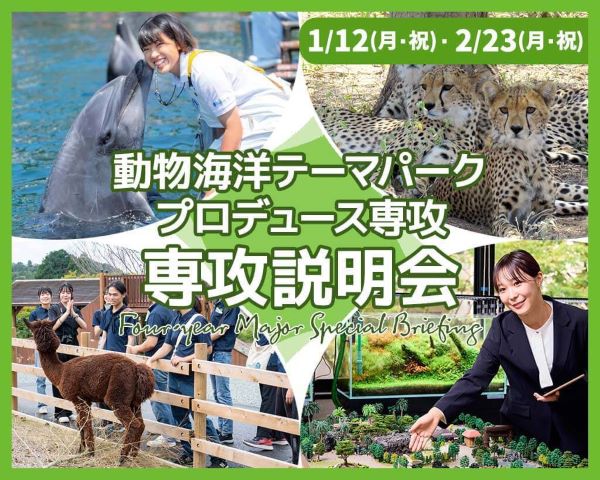 動物海洋テーマパークプロデュース専攻説明会／ＴＣＡ東京ＥＣＯ動物海洋専門学校