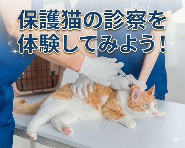 保護猫の診察を体験してみよう！／ＴＣＡ東京ＥＣＯ動物海洋専門学校