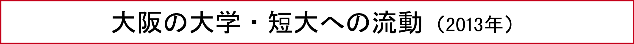 大阪の大学・短大への流動（2013年）