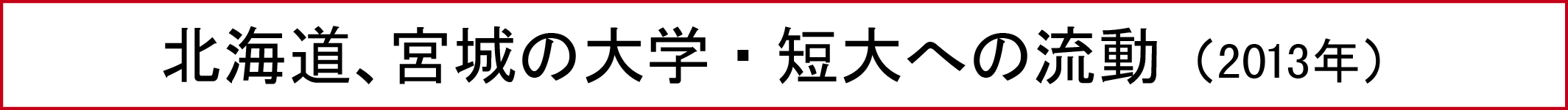 北海道、宮城の大学・短大への流動（2013年）