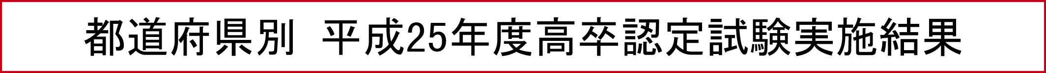 都道府県別 平成25年度高卒認定試験実施結果