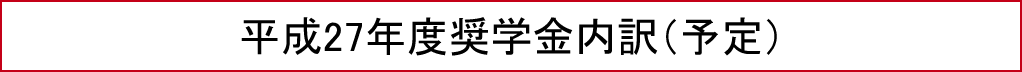 平成27年度奨学金内訳（予定）