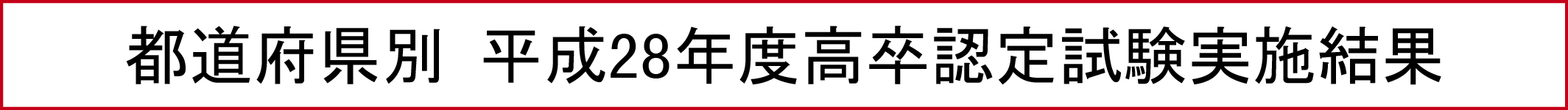 都道府県別 平成28年度高卒認定試験実施結果