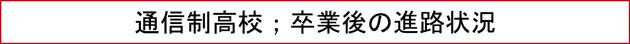 通信制高校；卒業後の進路状況