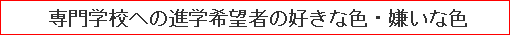 専門学校への進学希望者の好きな色・嫌いな色