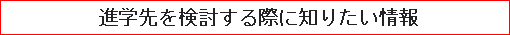 進学先を検討する際に知りたい情報