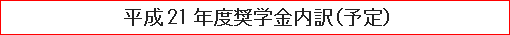 平成21年度奨学金内訳（予定）