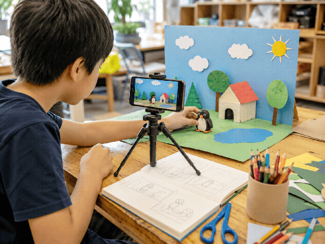 自由研究にピッタリ！
スマホでコマ撮りアニメを作ろう！1